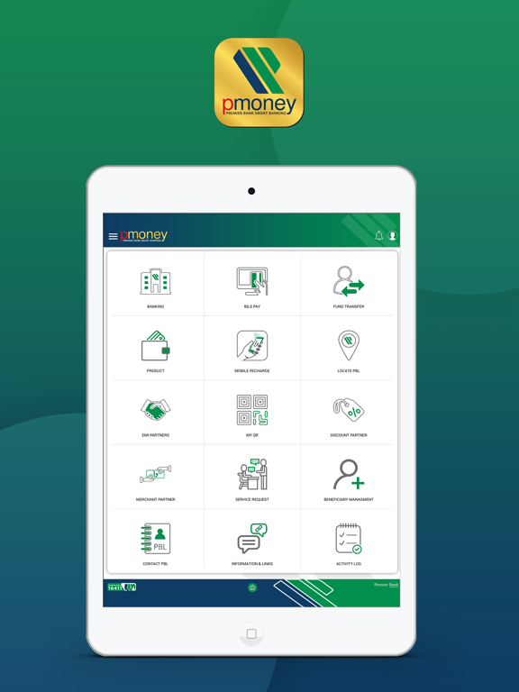 pmoney smart banking iPad screenshot