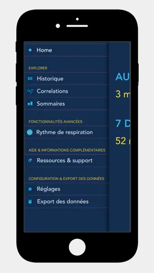 Capture d'écran de HRV4Biofeedback sur iPhone 8