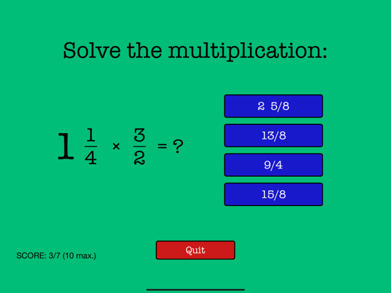 Fractions To Go iPad screenshot
