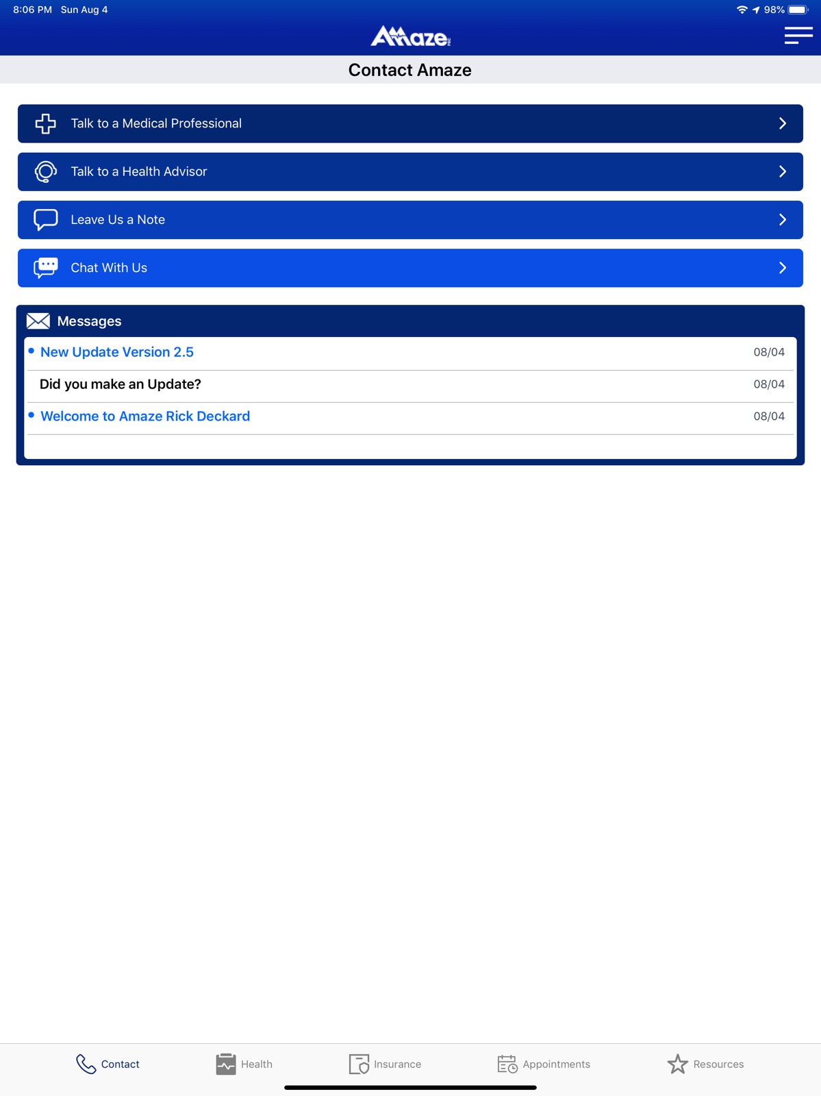 Amaze Health ipad screenshot 1