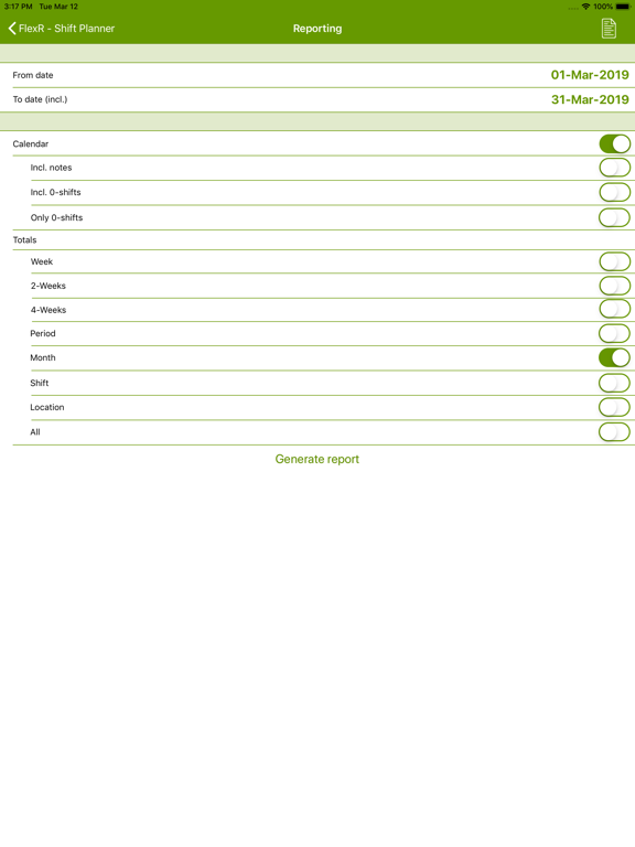 FlexR (Shift planner) iPad screenshot 4 - Business app