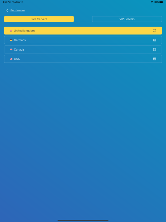 VPN SURF iPad screenshot