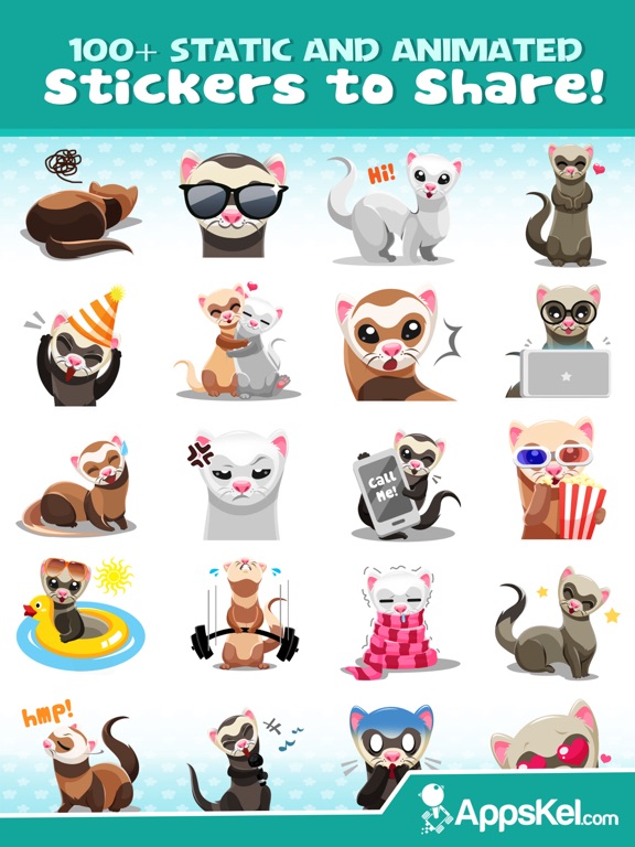 Screenshot #5 pour Pet Ferrets Sticker Keyboard