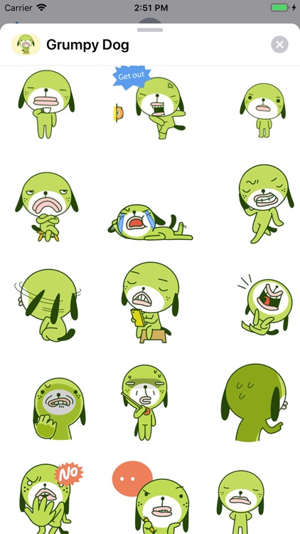 Grumpy Dog Animated Stickers