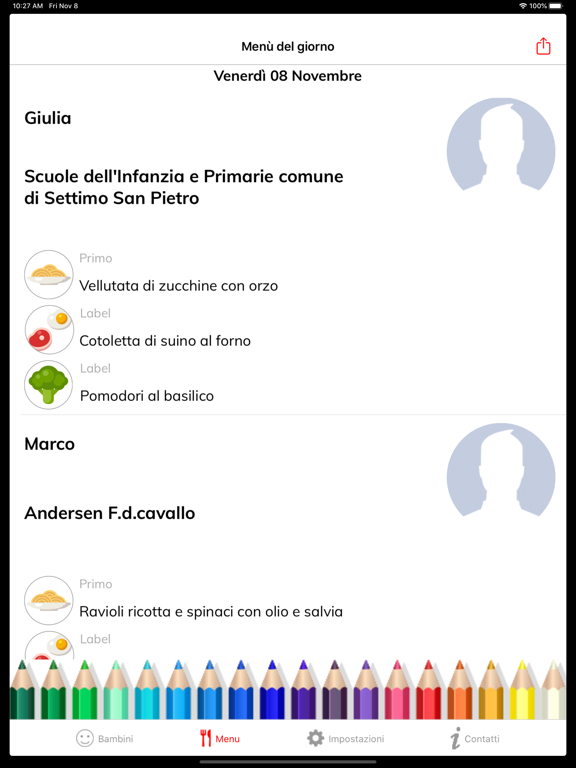 Scuolamenu iPad screenshot 2