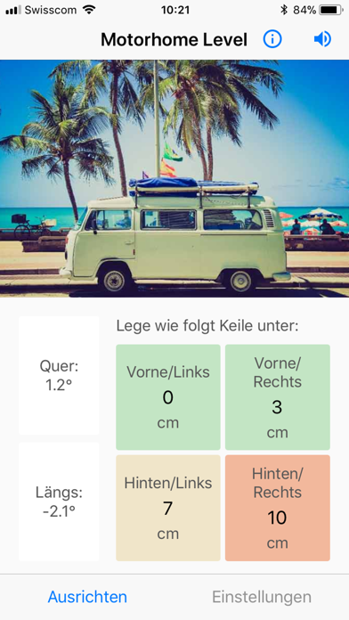 MotorhomeLevel App-Screenshot