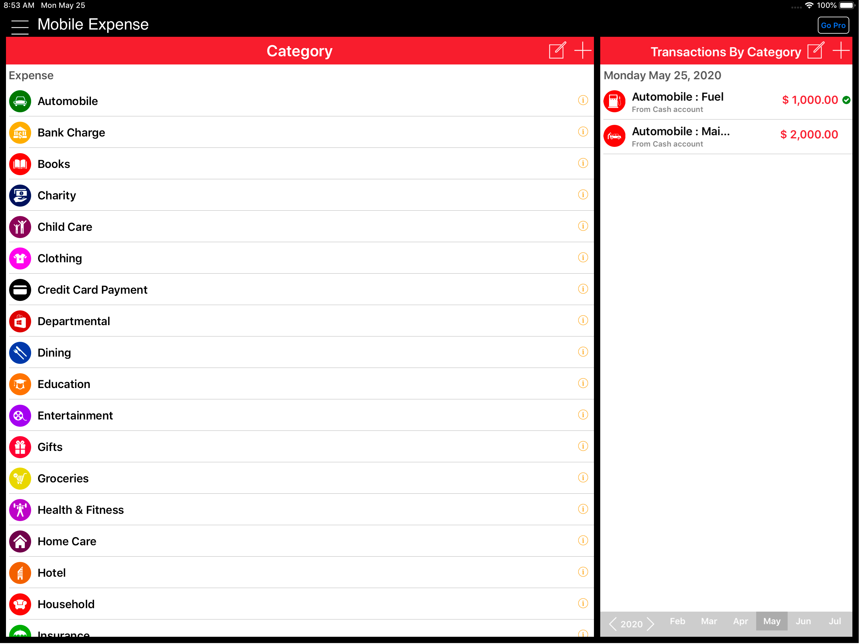 Mobile Expense  Budget Tracker