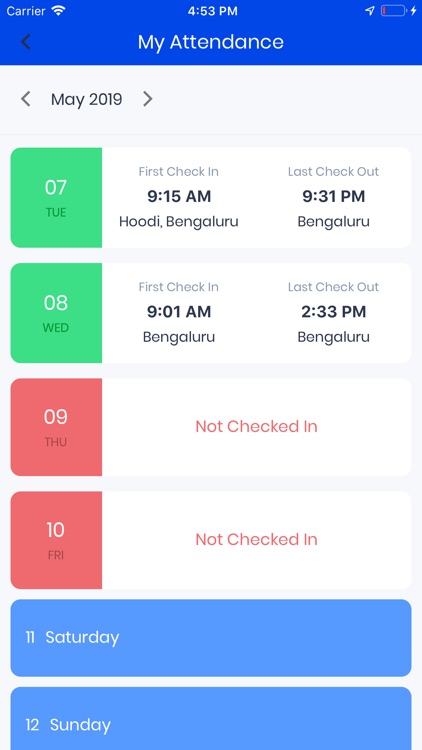 B.Pro - Attendance, Field Task
