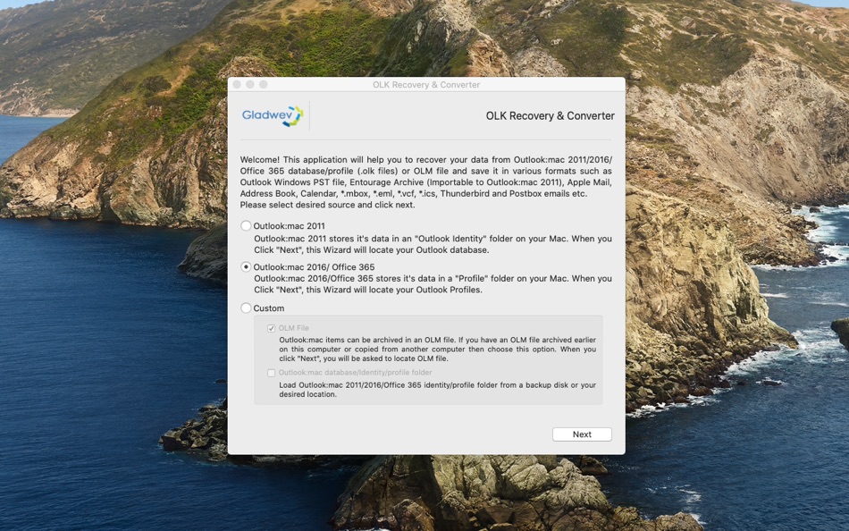 #1. OLK Recovery & Converter (macOS) 由: Gladwev Software Private Limited