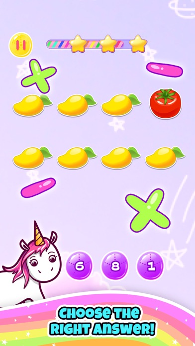 Baby Unicorn Girl Math Games screenshot 2