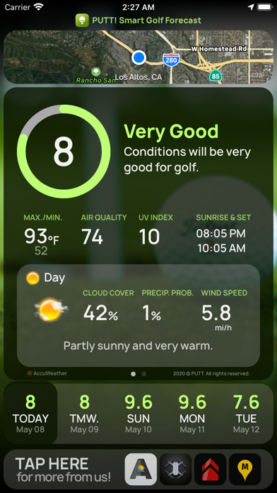 Screenshot #1 pour PUTT! Smart Golf Forecast
