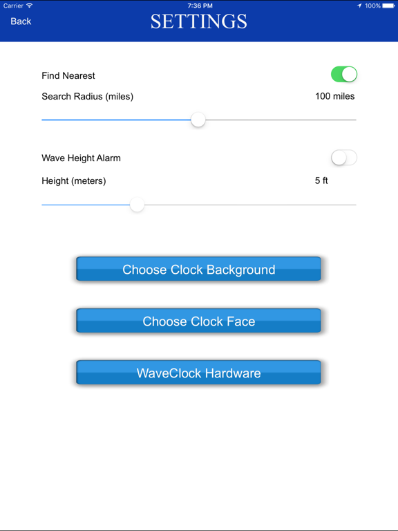 The Wave Clock iPad screenshot 5 - Weather app