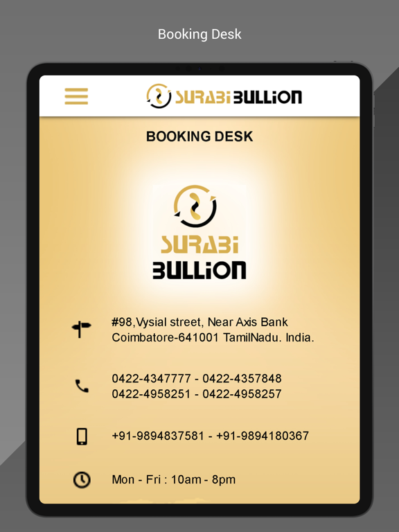 Surabi Bullion iPad screenshot 1 - Business app