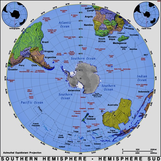 Southern Hemisphere Countries Map Atlas - Southern Hemisphere By Ashish Agrawal