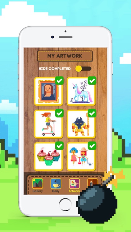 Color by number pixel art page