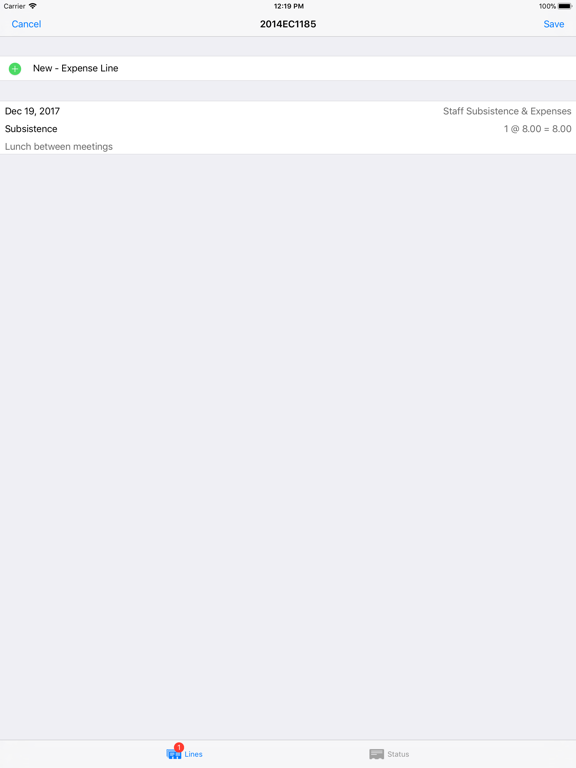 Paprika Expenses iPad screenshot