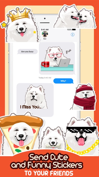Samoyed Dog Emoji Sticker Pack Screenshot