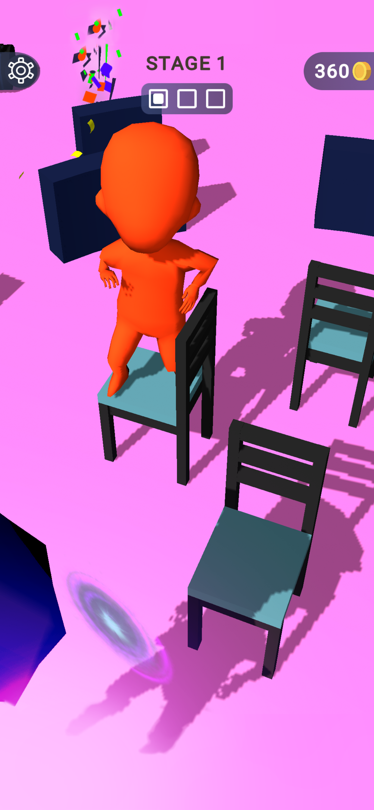 Musical chairs: dji dance game