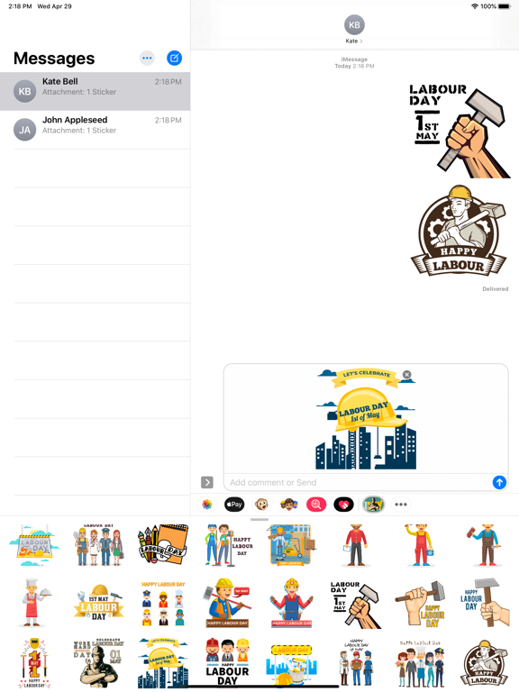 Screenshot #6 pour Labour Day Holiday Stickers