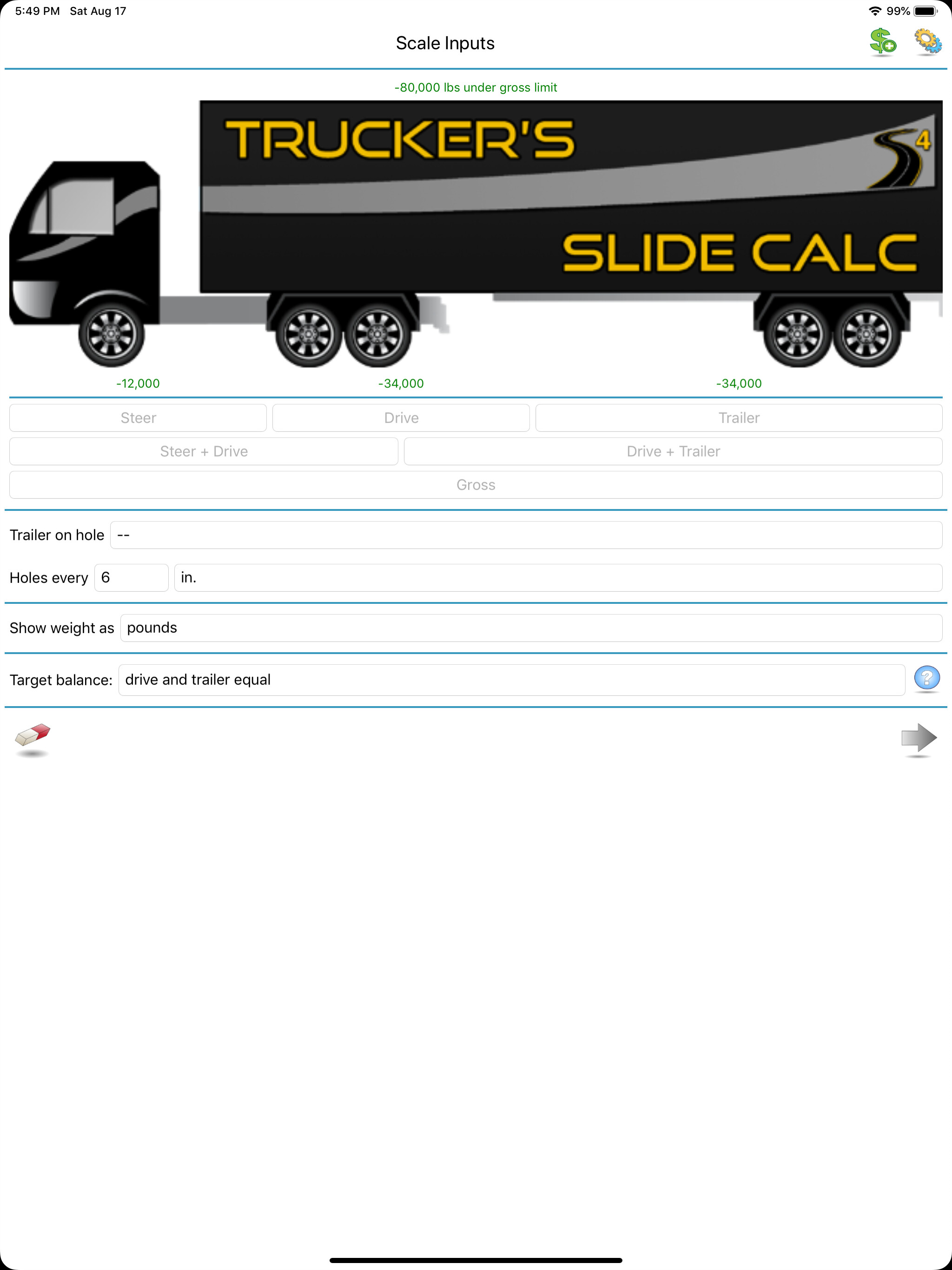 Trucker's Slide Calc