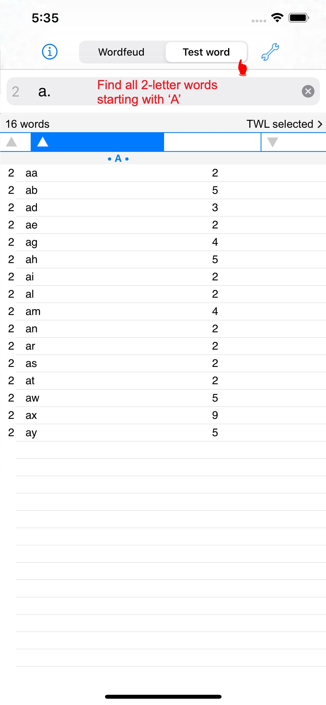 Words Finder Wordfeud/TWL screenshot 5