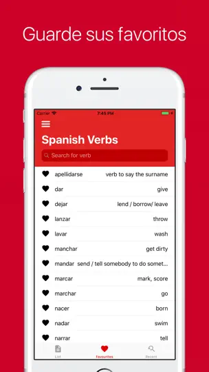 Captura de pantalla de Verbos Españoles en iPhone 4
