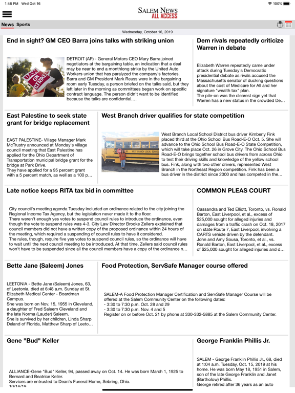 The Salem News All Access iPad screenshot 8 - News app