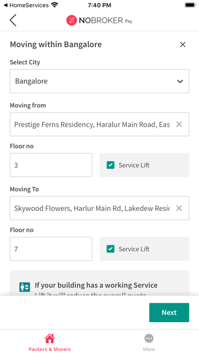 Packers and Movers By NoBroker Screenshot