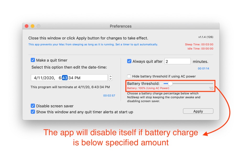 #4. NoSleep (macOS) Door: Limit Point Software