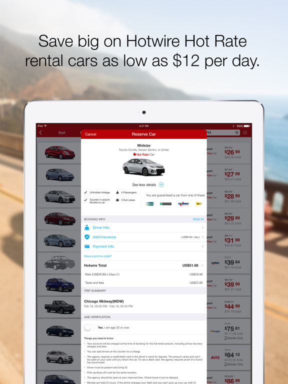 Hotwire – Hotel Deals, Car Rentals, and Last Minute Travel App screenshot