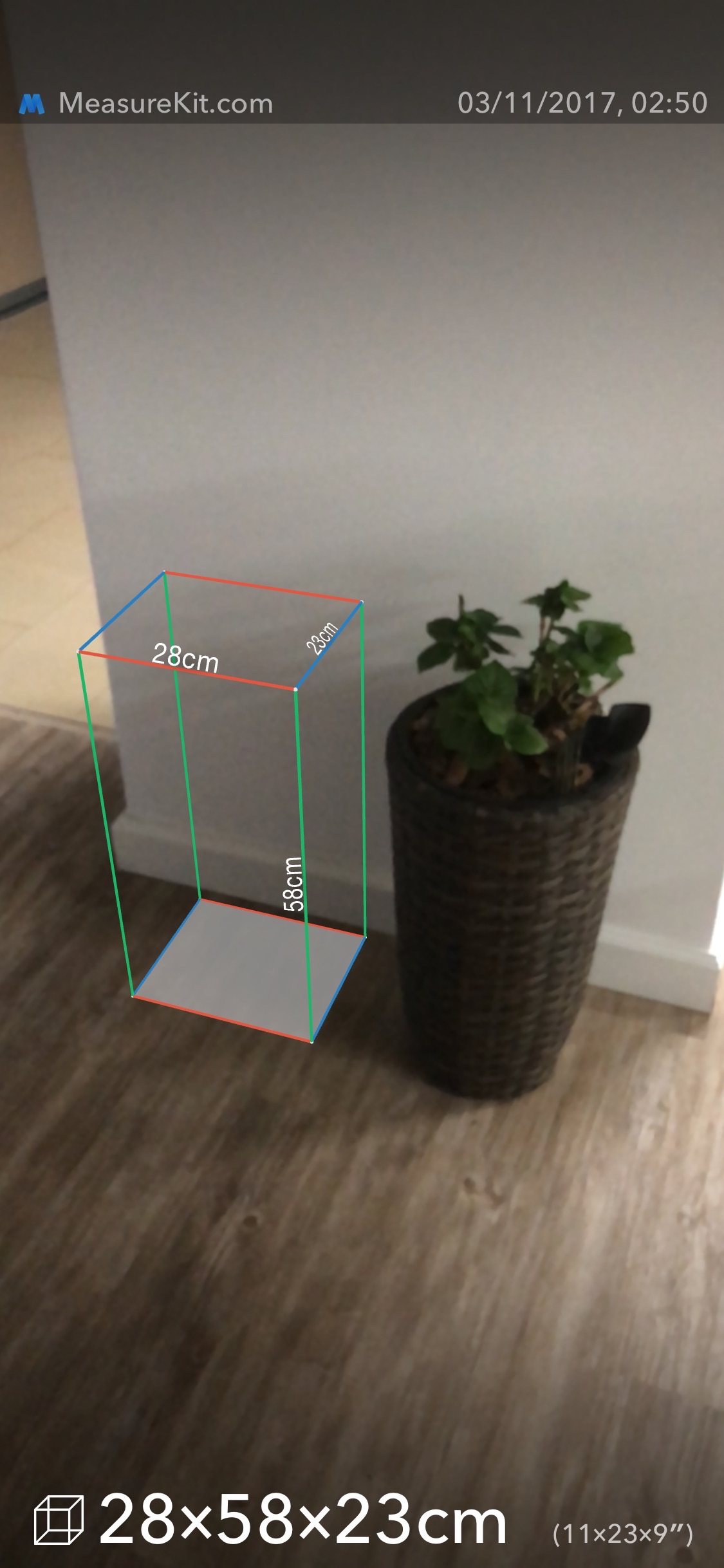 Screenshot do app MeasureKit - AR Ruler Tape