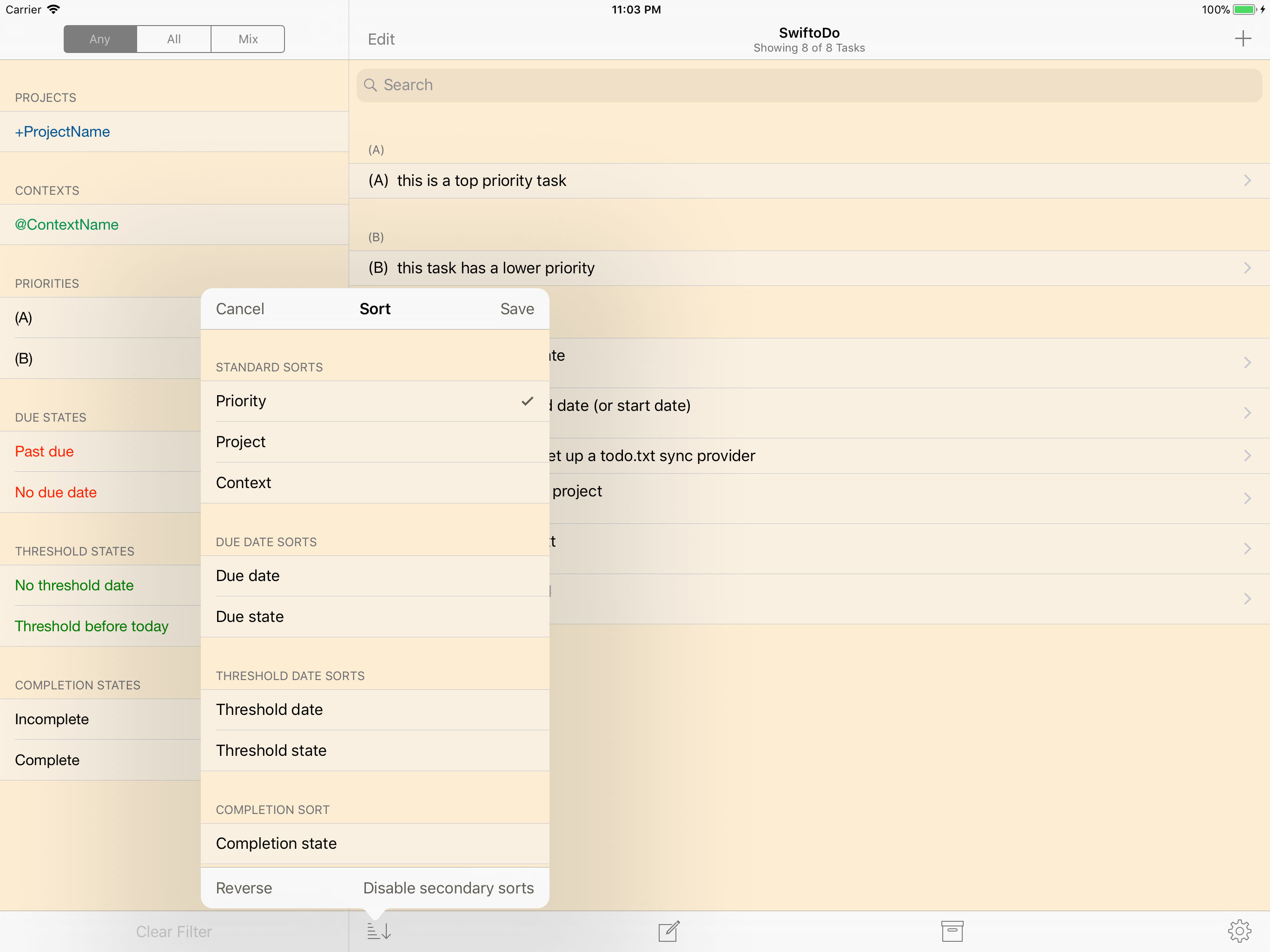 SwiftoDo for todo.txt