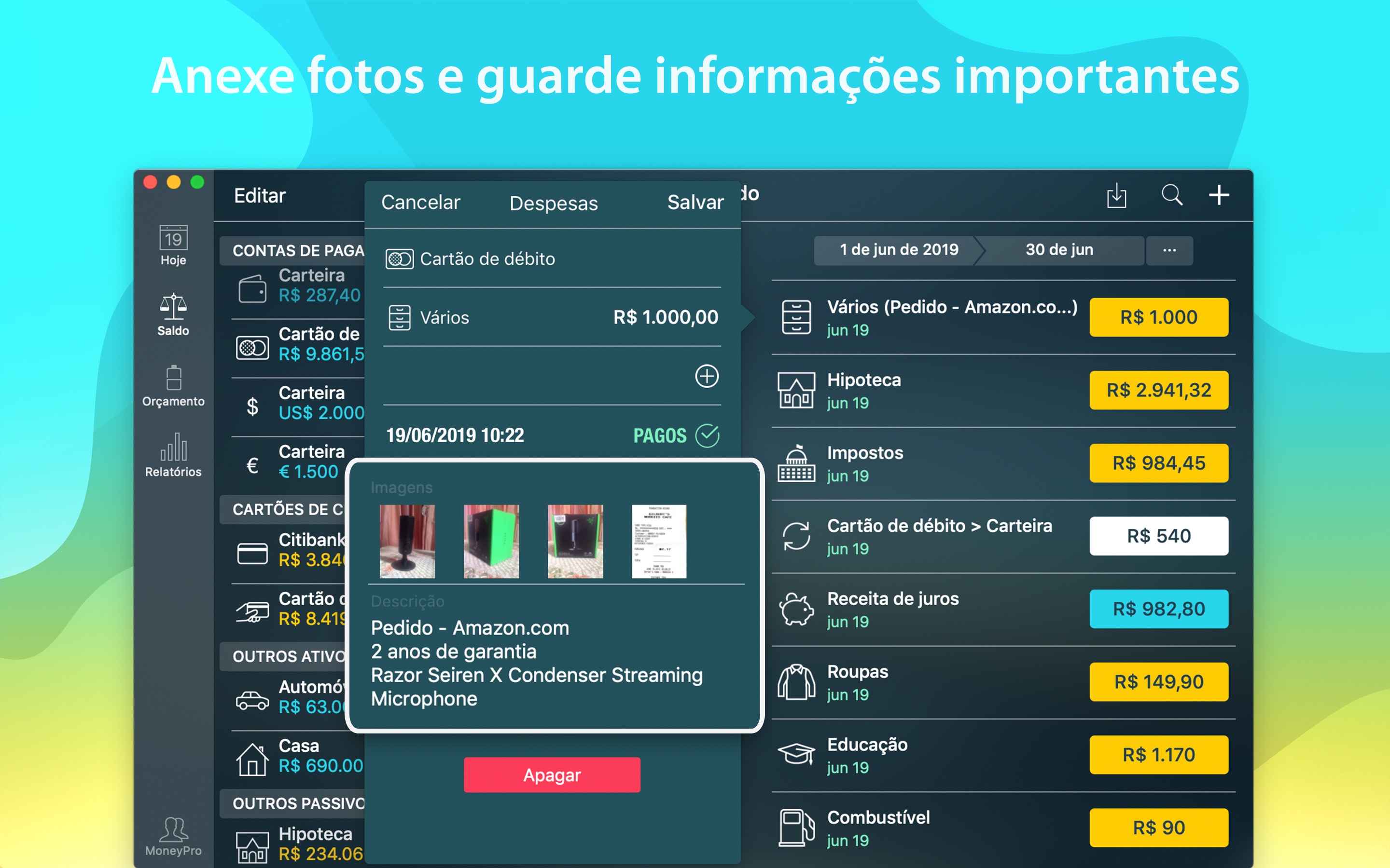Screenshot do app Money Pro: Finanças Pessoais