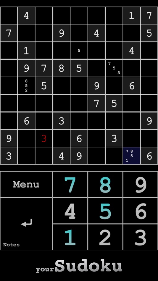 #1. yourSudoku - Over 10k sudoku (iOS) Podle: Oscar Tsang