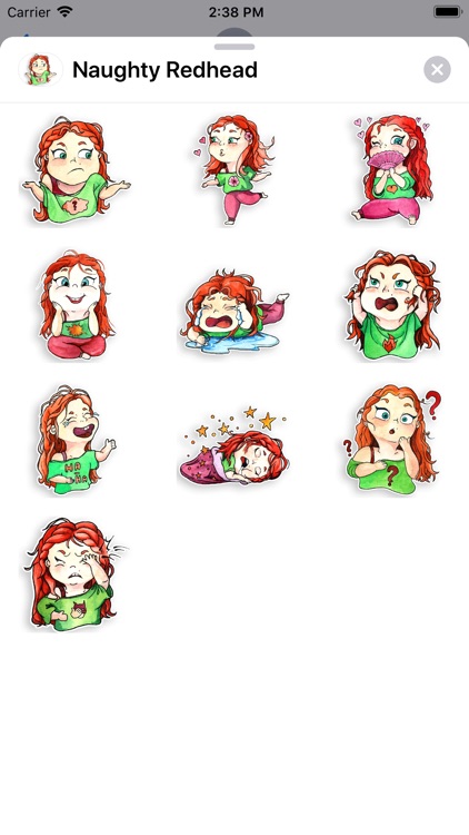 Naughty Redhead Sticker Pack