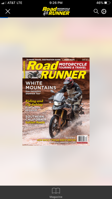 RoadRUNNER Motorcycle Magazine Screenshot