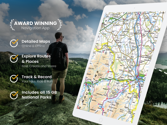 OutDoors GB - Offline OS Maps iPad app afbeelding 1