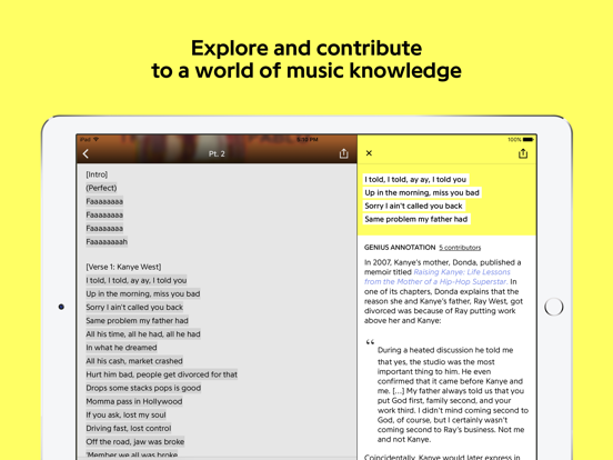 Genius: Song Lyrics Finder iPad app afbeelding 5