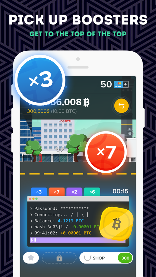 #3. The Crypto Games: Get Bitcoin (iOS) Podle: CHERNYE MEDVEDI, OOO