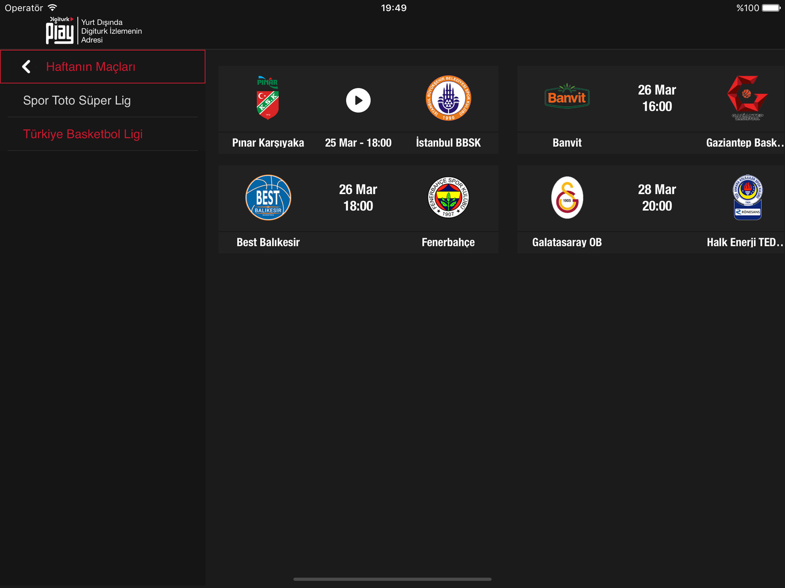 Digiturk Play Yurt Dışı