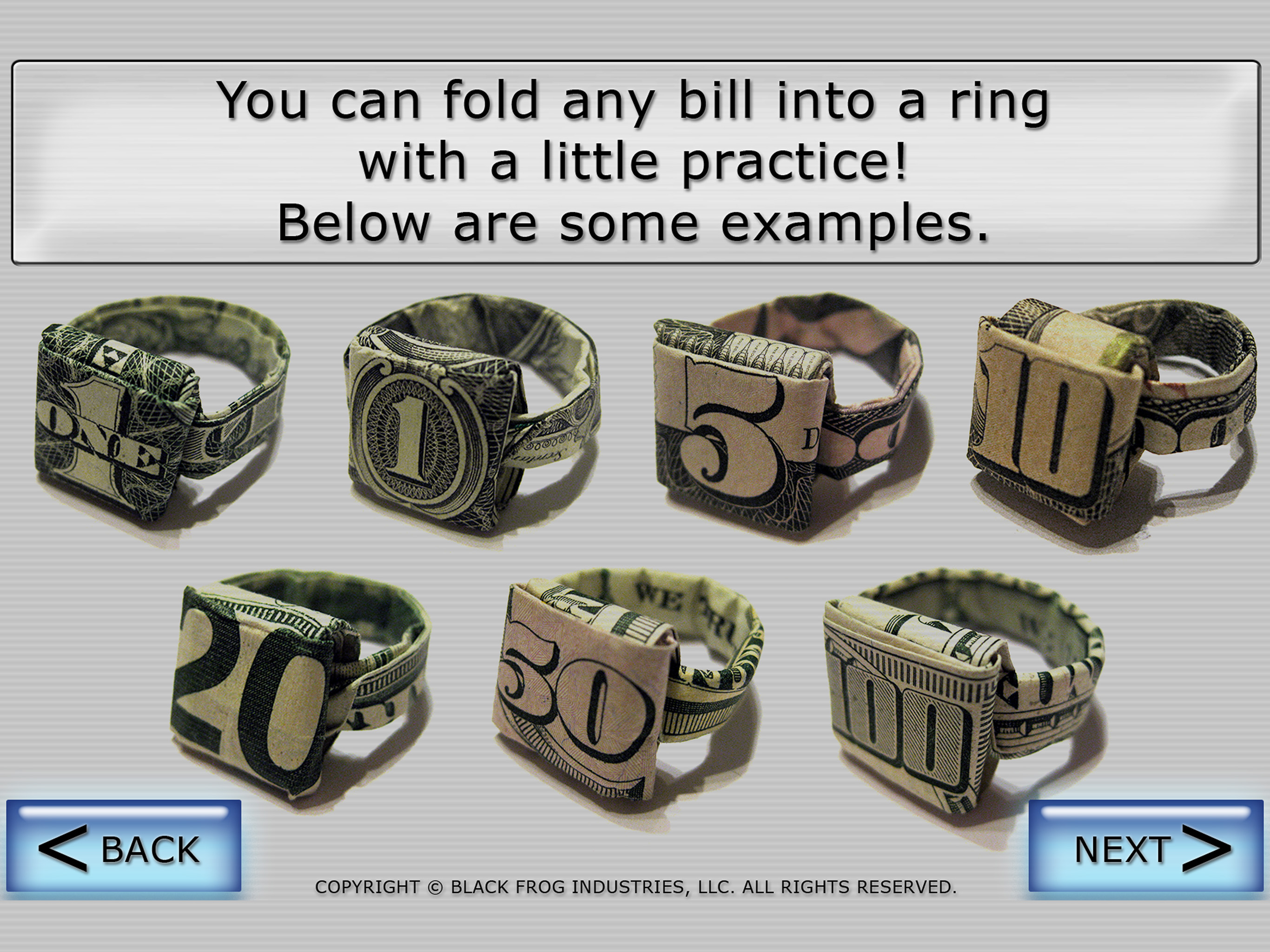 Dollar Ring Origami screenshot 7