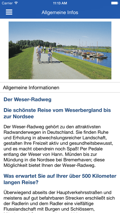 Offizielle Weser-Radweg-App Screenshot