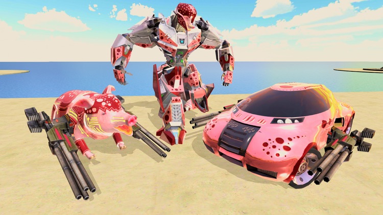 Pig Robot Transform Shooting screenshot-4