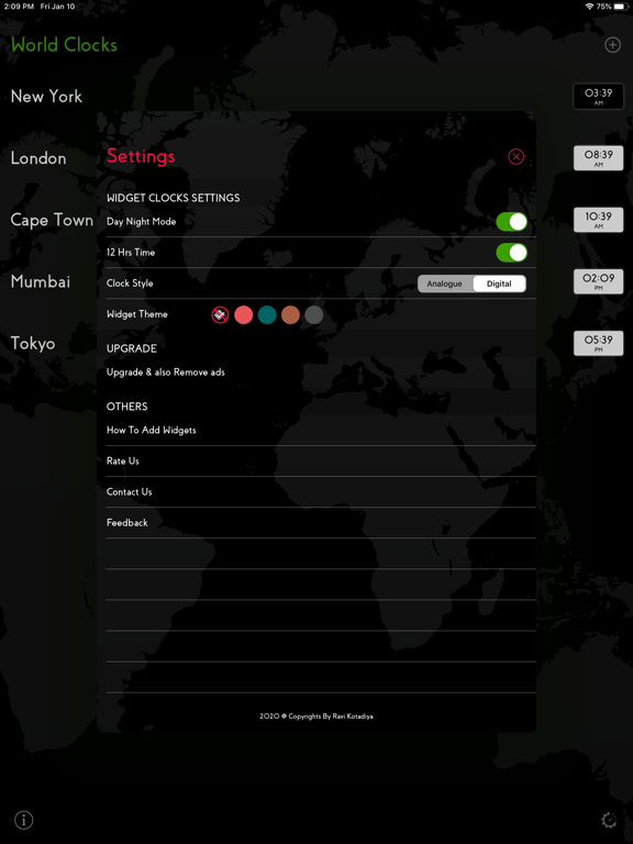World Clocks - Widget iPad screenshot 5 - Utilities app