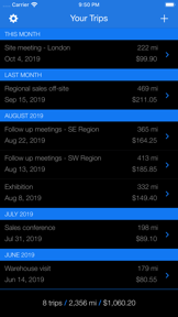 Mileage: Business Trip Tracker screenshot