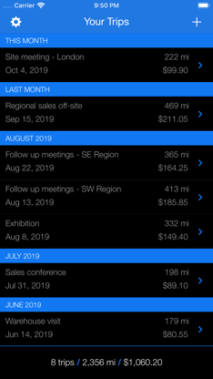 Mileage: Business Trip Tracker screenshot 2
