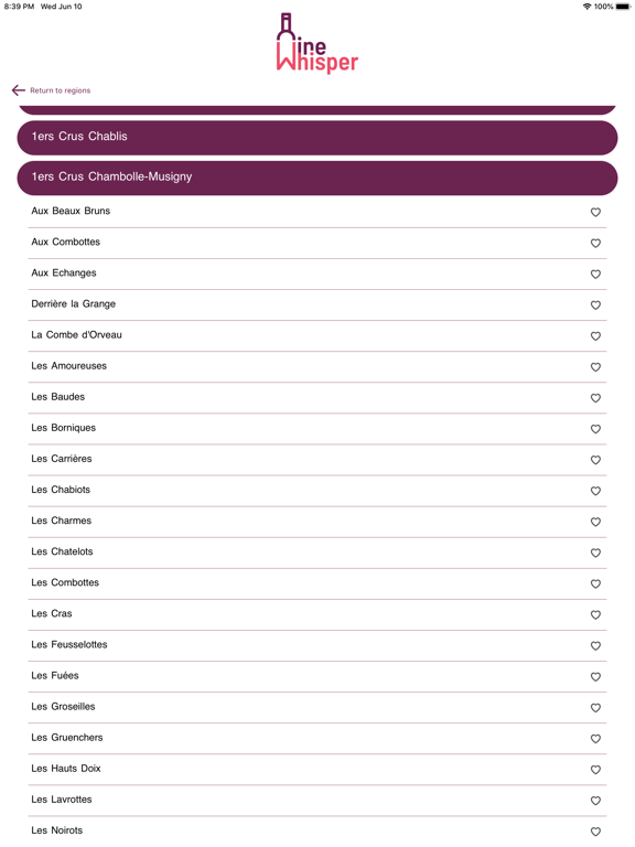 WineWhisper iPad screenshot 5 - Food & Drink app