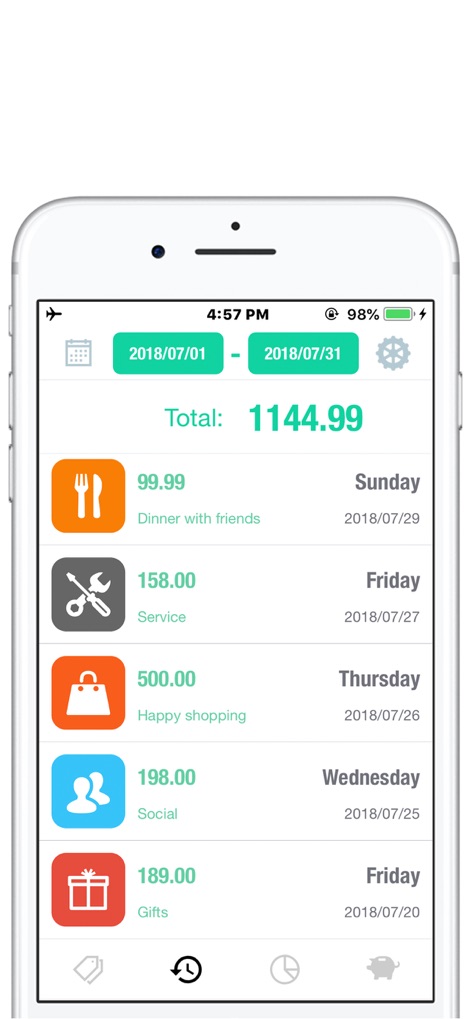NextCost-Money Flow,My Savings - nextcost-spending-history
