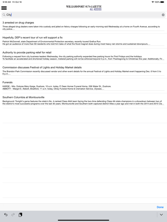 Sun-Gazette All Access iPad screenshot 7 - News app