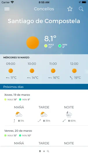 Captura de pantalla de MeteoGalicia en iPhone 2